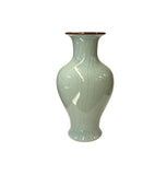 Off White Gray Glaze Crackle Lines Slim Round Porcelain Art Vase JK222S