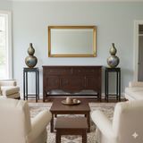 Black Square Golden Chinese Engravement Tall Plant Stand Pedestal Table GB256S