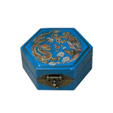 Dragon Phoenix Hexagonal Ceramic Box