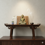 22" Brown Wood Rectangular Ru Yi Point Edge Display Stand Riser GB242S