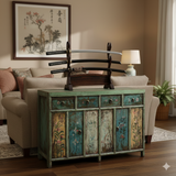 Chinese Brown Wood Horizontal Pen Brush Holder Display Rack GB274S