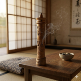 Traditional Chinese Scenery Carving Incense Stick Holder Box