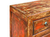 Orange Brown Distressed Dresser Chest