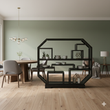 Chinese Black Lacquer Rectangular Display Curio Cabinet Room Divider GB028S