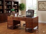 Chinese Brown Drawers Base Top Wood Editor Office Writing Desk Table cs7628S
