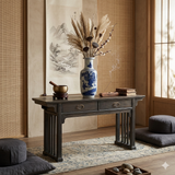 Chinese Dark Brown Black Huali Rosewood Plain Ming Style Altar Table cs3505S