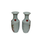 Tall Chinese Famille Rose Porcelain Vases Hand Painted Figures