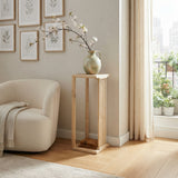 43.5" Chinese Handmade Natural Wood Tone Square Side Table Plant Stand cs4946AS