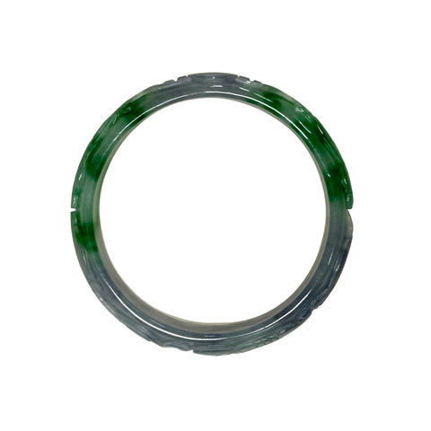 Natural Jade Stone Bangle Chinese Carved Bracelet