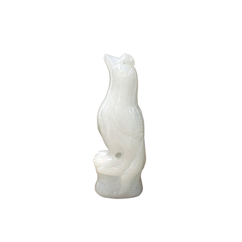 Hand Carved White Stone Bird Seal Pendant Chinese Display Art