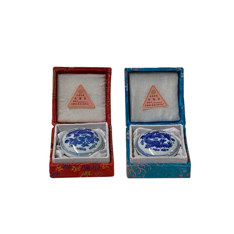 Blue White Dragon Ink Paste Container