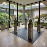 Chinese Set Gray Black Stone Fengshui Four Symbols Slim Pole Statue cs7648S