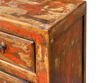 Distressed Finish Wooden Storage Cabinet