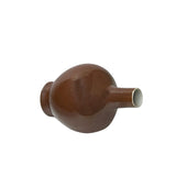 Pedestal foot brown ceramic vase
