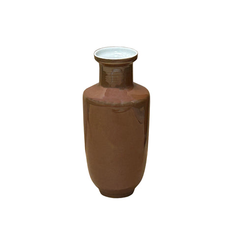coffee brown ceramic vase