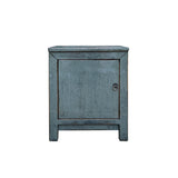 Oriental Distressed Medium Gray 1 Door End Table Nightstand Chest ws4423S