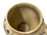 Vintage Historic Treasure Flower Theme Beige Base Ceramic Pot Vase JK202S