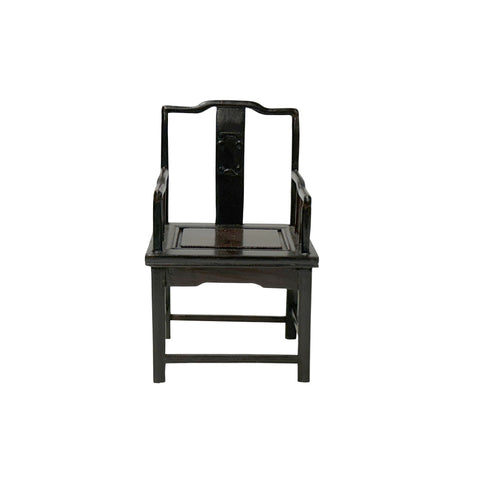 antique style Chinese square armchair wood miniature display