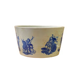 blue white oriental graphic plant pot