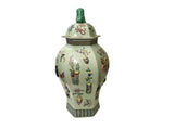 decorative Asian porcelain jar with lion lid