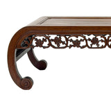 Vintage low coffee table with traditional scrolled legs