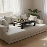 Dark Brown Black Curve Legs Rectangular Kang Low Coffee Table Stand GB255S