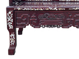 Vintage Chinese Oriental Rosewood Mother of Pearl Long Bench Chaise ws4669S