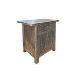 Distressed Rustic Black Rough Grain Wood Side Table Nightstand Cabinet ws4412S