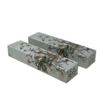 Intricate bird and flower design porcelain desk weights