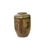 Vintage Handmade Pottery Vase Earthy Beige Brown Rustic Village Style Accent