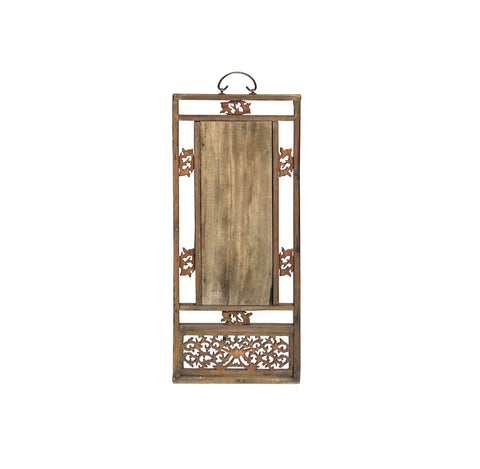 ビンテージ　中国　木製屏風パネル Vintage Chinese Wood Frame Porcelain Scenery Plaque Panel GB107S