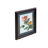 Oriental Chinese Peony Flower Embroidery Framed Wall Decor ws3437S