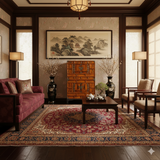 Oriental Korean Style Brown Hardware Drawers Accent Storage Cabinet GB161S