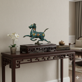 Dark Brown Stained Oriental Geometric Rectangular Display Table Stand GB246S