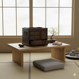 Oriental Small Drawer Burl Pattern Accent Treasure Chest Box GB265S