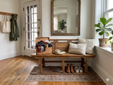 Vintage Rustic Raw Wood Long Sitting Bench with Back GB610S