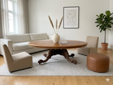 Vintage Estate Burl Walnut Wood Large Oval Low Coffee Table GB648S