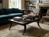 Vintage Black Slayed Legs Rectangular Low Coffee Table GB679S