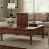 19.5" Natural Wood Pattern Brown 2 Doors Small Cabinet Chest GB249S