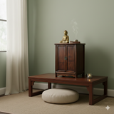 19.5" Natural Wood Pattern Brown 2 Doors Small Cabinet Chest GB249S