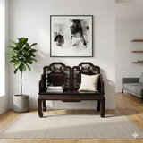 Vintage Chinese Fujian Double Seat Wood Opera Bench with Back cs7804S