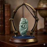 Green Jade Pendant Happy Buddha, Laughing Buddha Figure k217NS