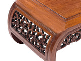 Hand-carved Chinese tea table with floral motif