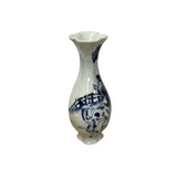 Hand-painted Chinese landscape scene ceramic bud vase