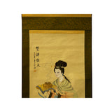 Chinese Color Ink Tong Style Lady Portrait Scroll Painting Wall Art ws3037S