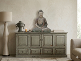 Handcrafted Rustic Wooden Buddha Shakyamuni Statue – Meditative Sitting Pose ws1573S