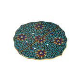 Scalloped edge Cloisonné enamel furniture backplates