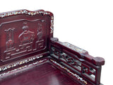 Vintage Chinese Oriental Rosewood Mother of Pearl Long Bench Chaise ws4669S
