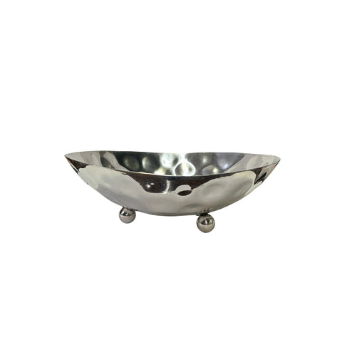 Artistic Hand Punch Marks Stainless Steel Display Oval Tray Bowl Plate Tw005S