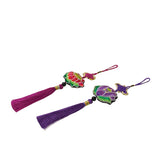 Antique Style Chinese Embroidered Tassel Wall Decor
